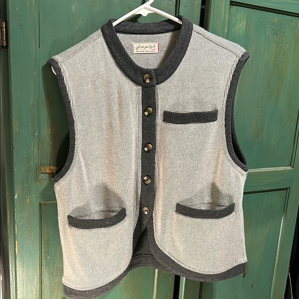 Free people Gray and Black Sleeveless Vest
